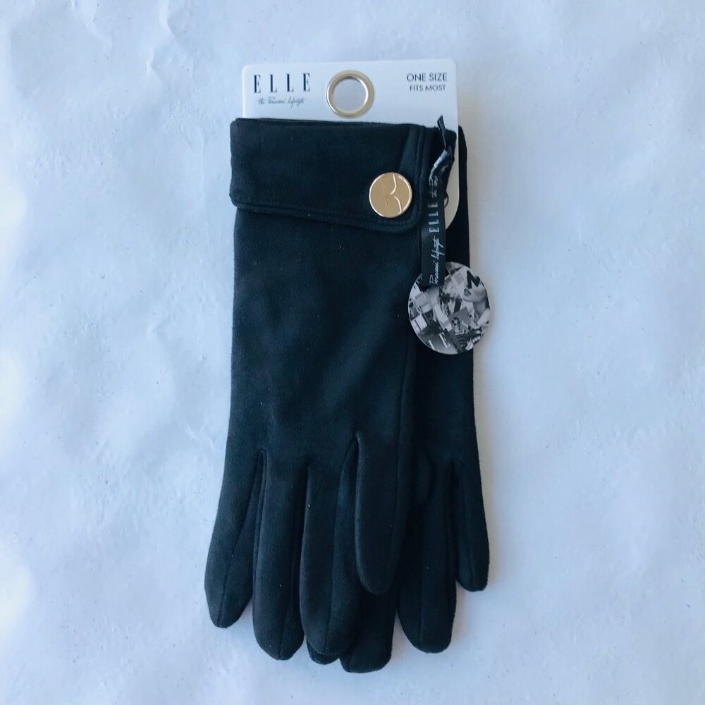 Elle Women Black  Gloves  Lined  Smart Touch MSRP $32